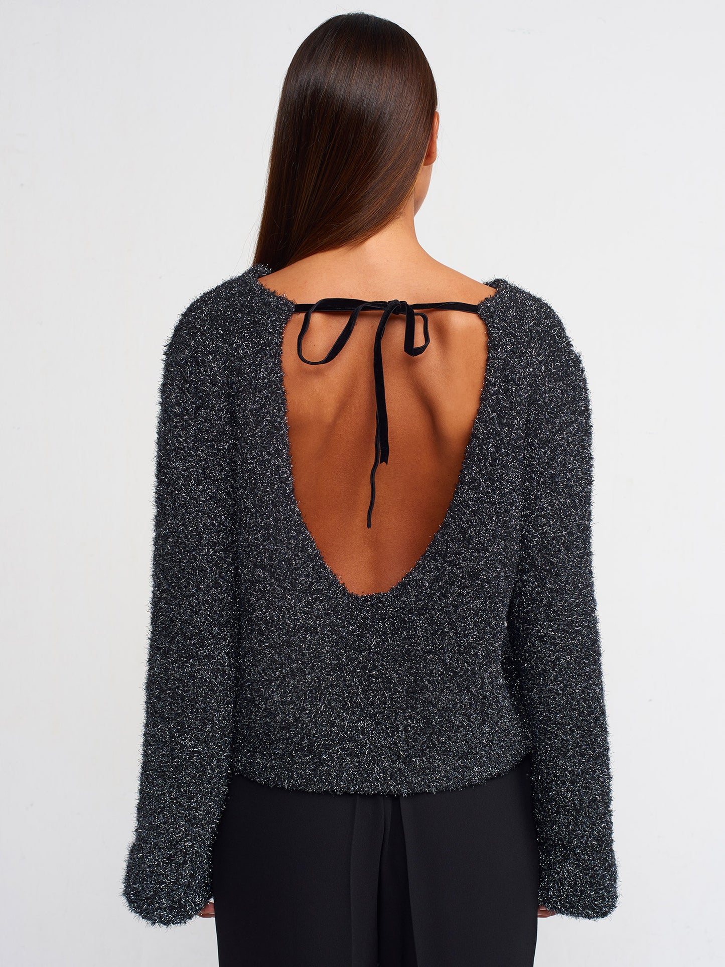 Open-Back Sparkle Knit