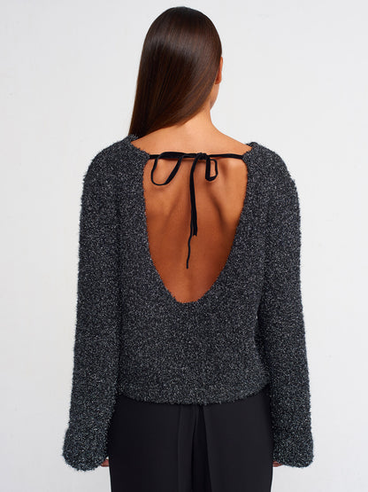 Open-Back Sparkle Knit