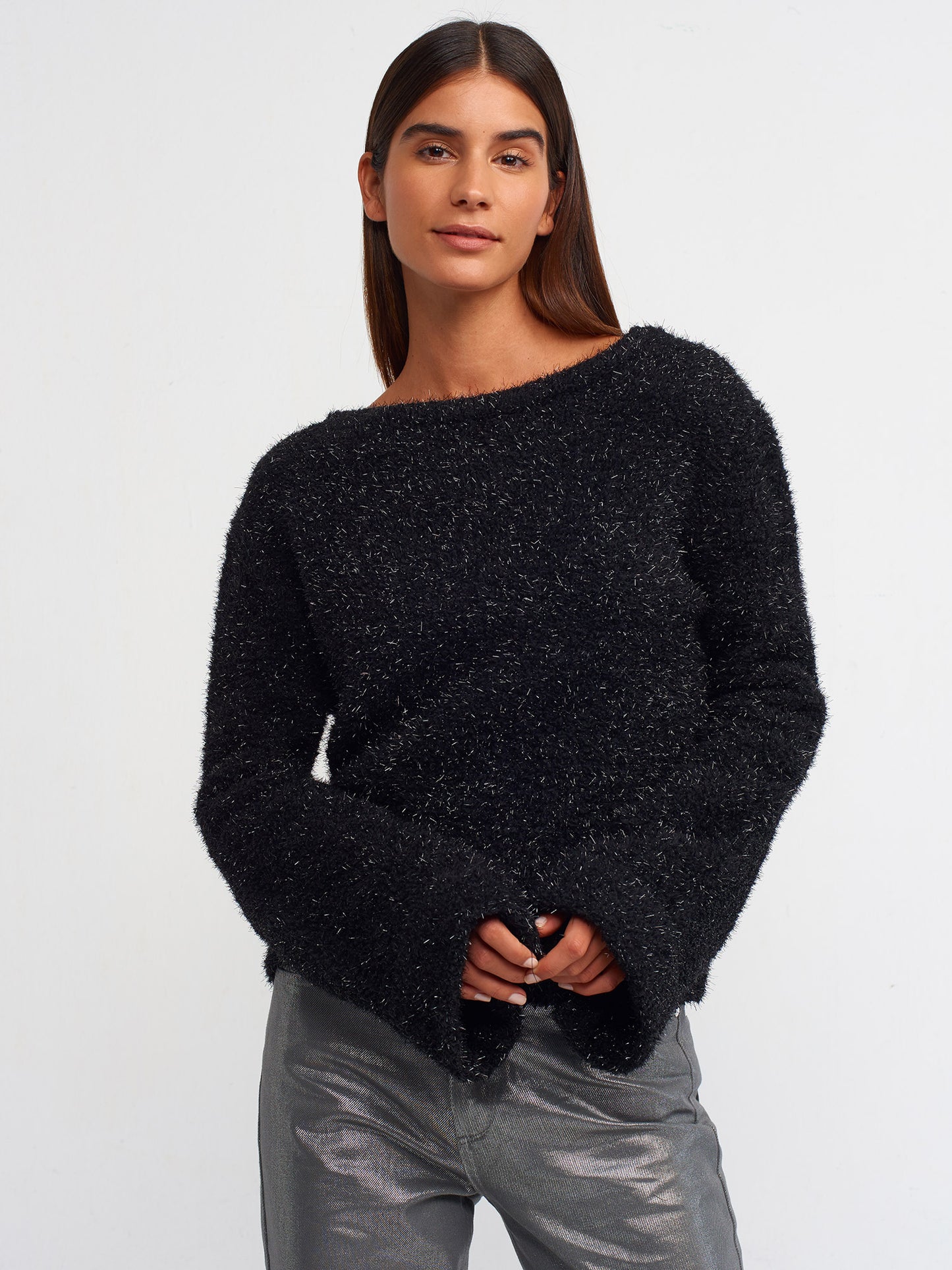 Open-Back Sparkle Knit