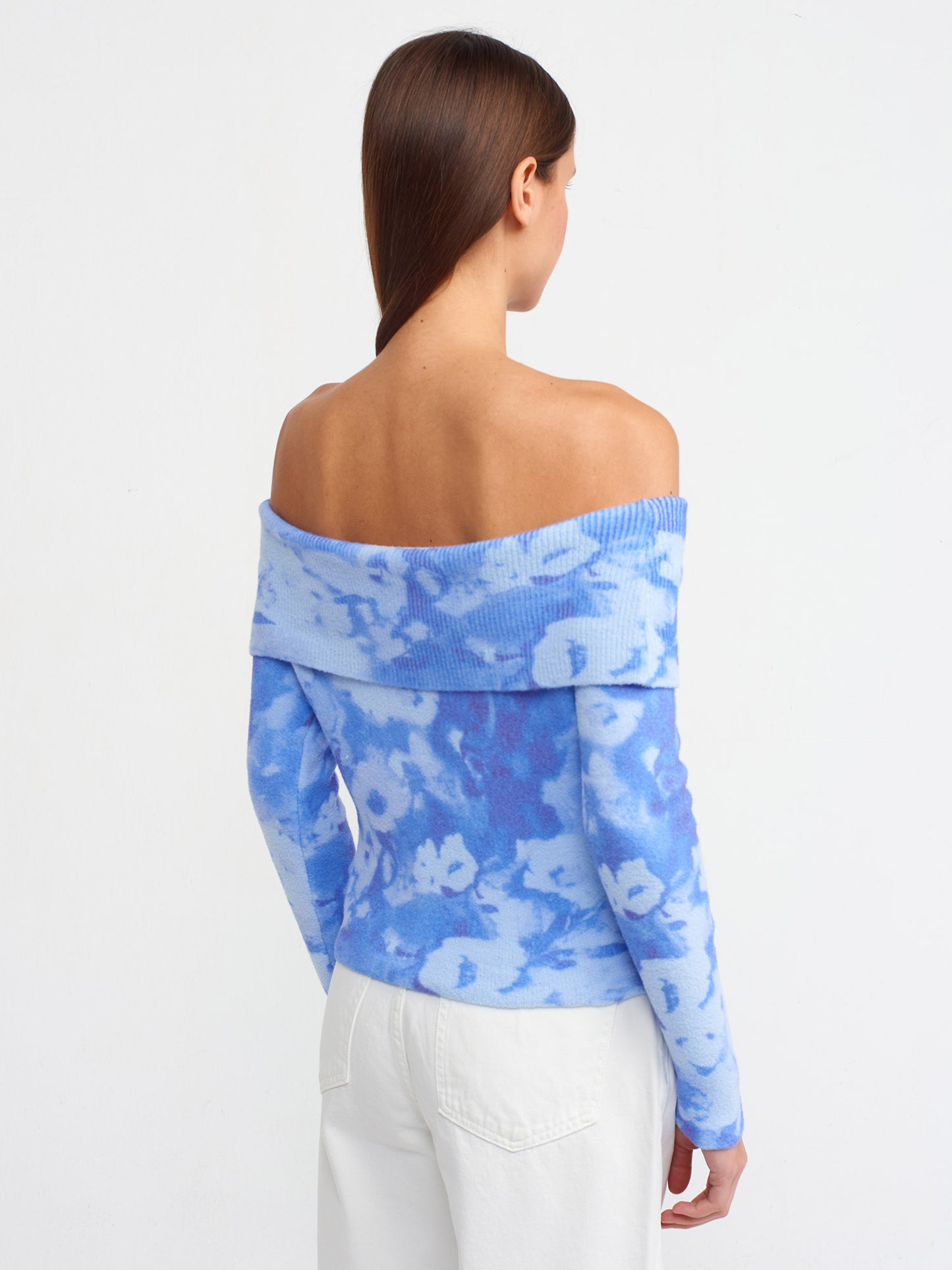 Flower Print Off Shoulder Top