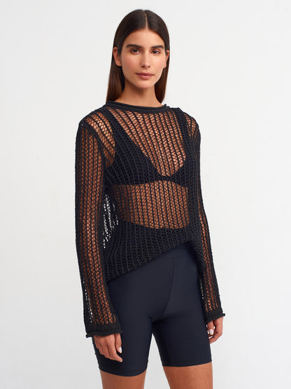 Openwork Knit Pullover