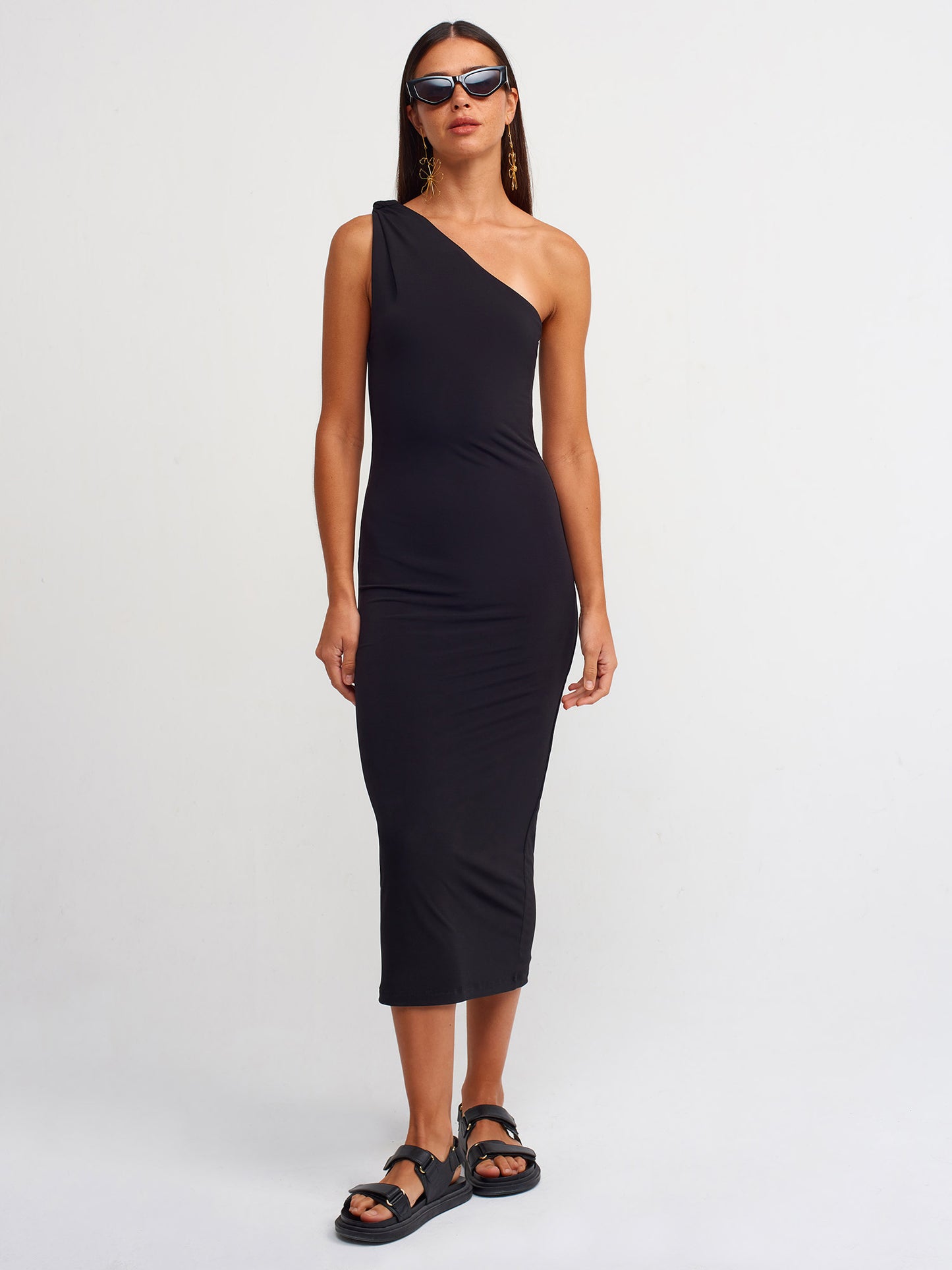 One Shoulder Midi Dress