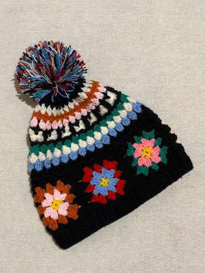 Hand-knitted Granny Square Beanie