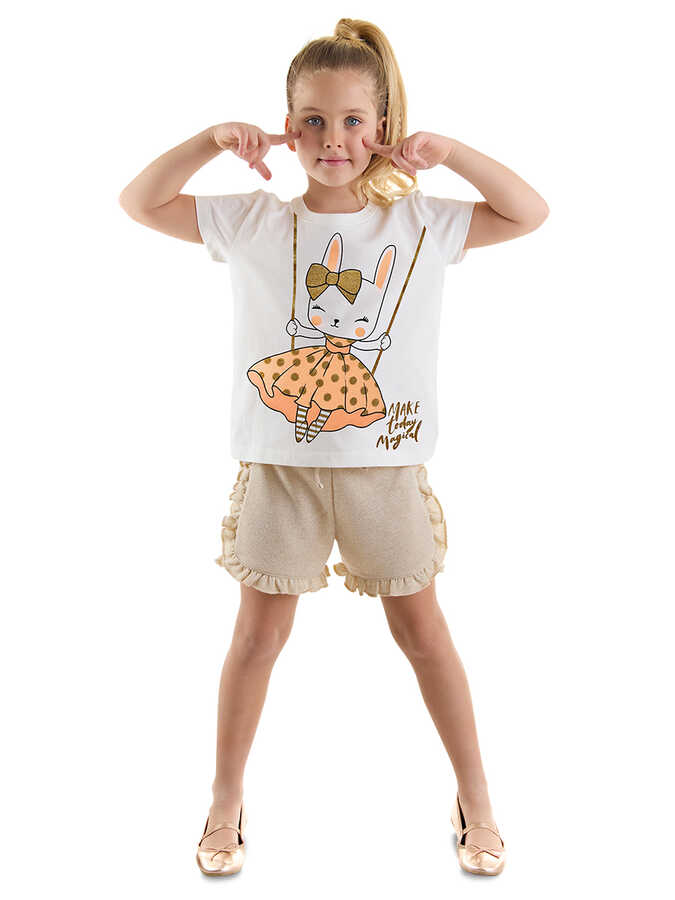 Golden Bunny Top & Shorts Set  - Kids